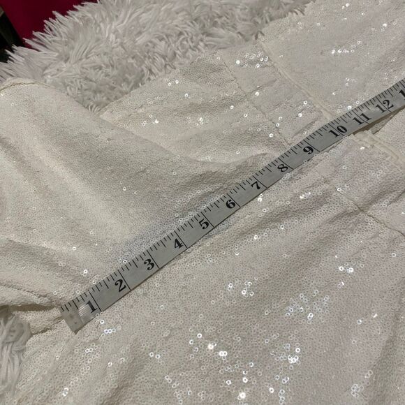 NEW Bebe Sequin Joggers in White Extra Small - Picture 4 of 7